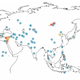 El origen geográfico y la antigüedad de los perros cuyos restos arqueológicos han sido estudiados. Imagen: L. A. F. Frantz et al., 2016
